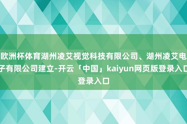 欧洲杯体育湖州凌艾视觉科技有限公司、湖州凌艾电子有限公司建立-开云「中国」kaiyun网页版登录入口