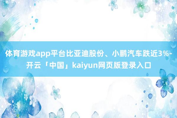 体育游戏app平台比亚迪股份、小鹏汽车跌近3%-开云「中国」kaiyun网页版登录入口